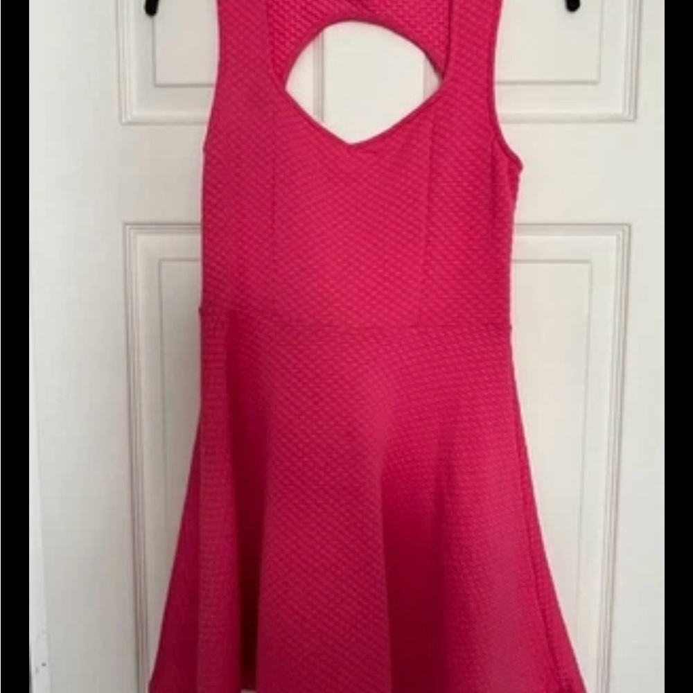 Wet Seal Fuchsia Textured Dress with Cutout Detail